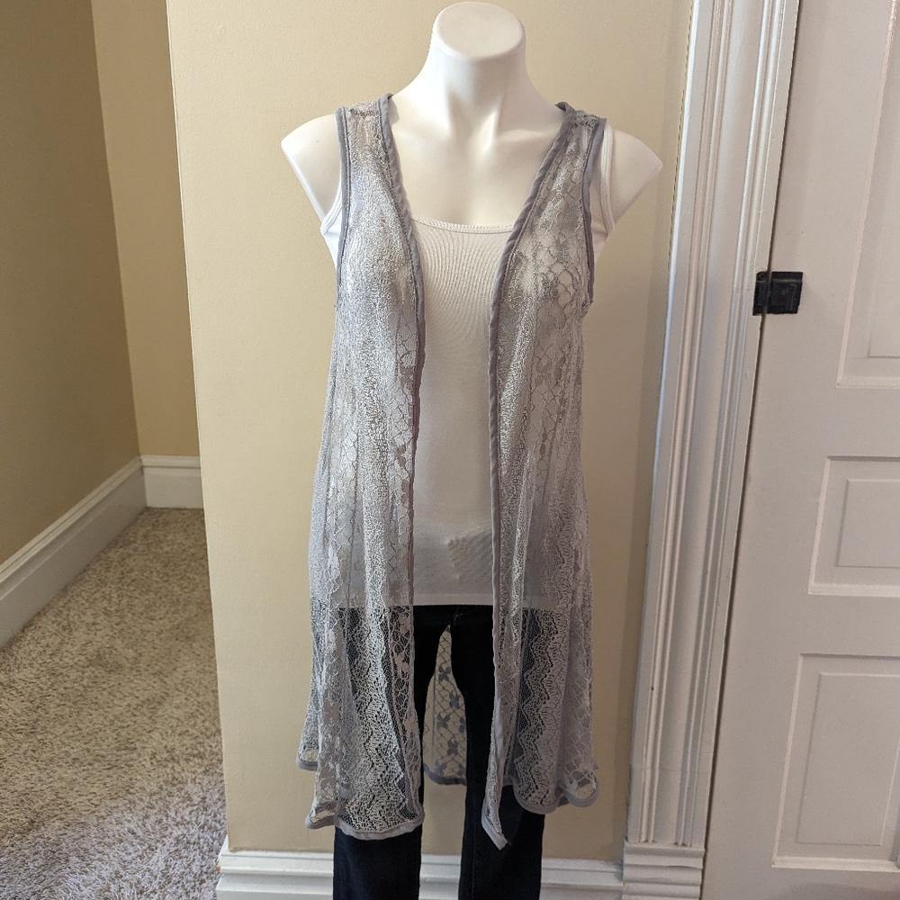 Arianna by Howards NWT sheer lace long tank vest one size